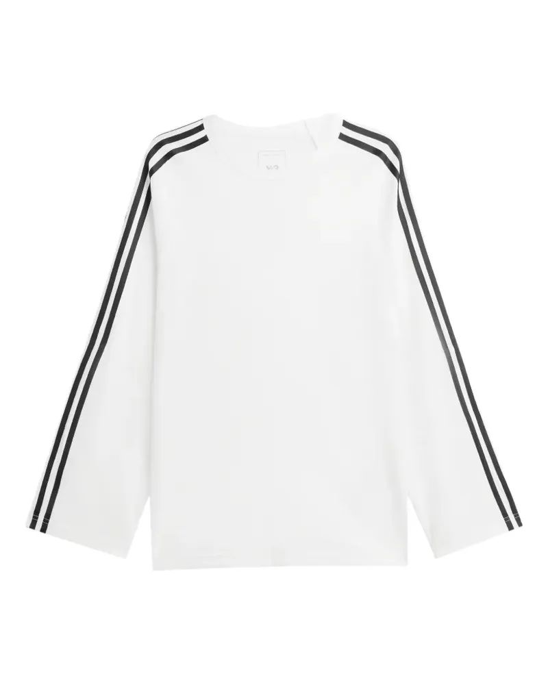 Y-3 Langarmshirt mit 3 Streifen - Weiß Weiß