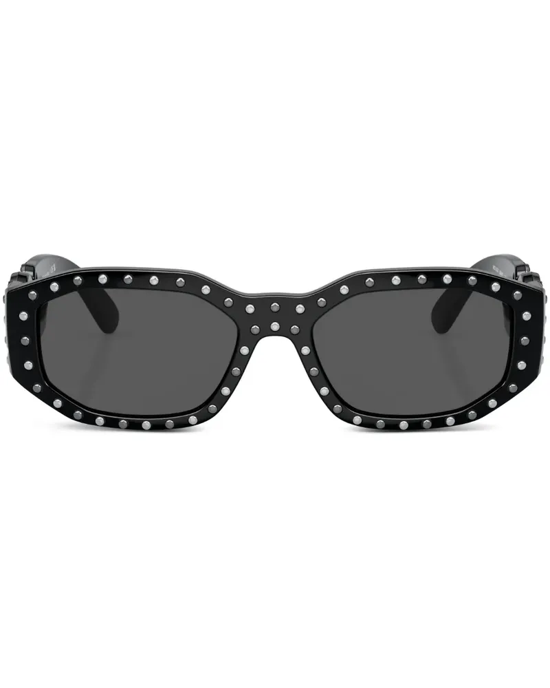 Versace Biggie Sonnenbrille mit Nieten - Schwarz Schwarz