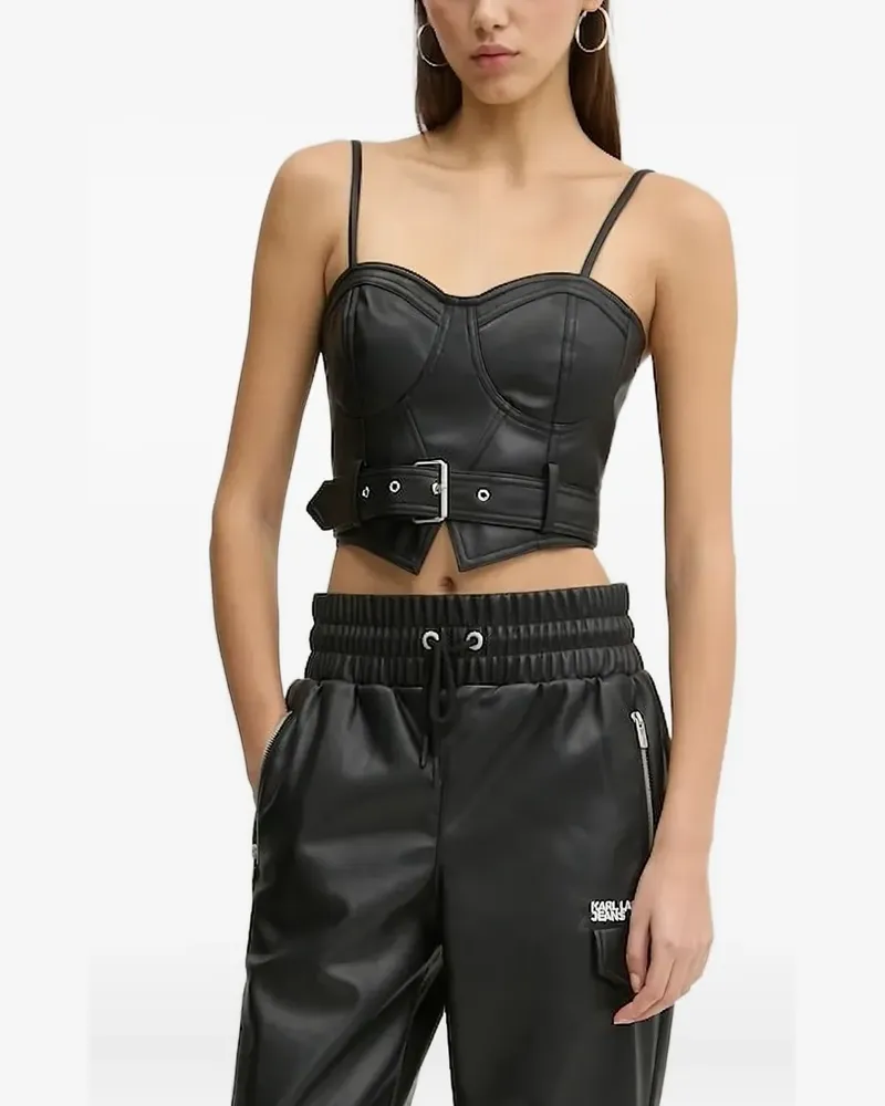 Karl Lagerfeld Kurzes Bustier-Top - Schwarz Schwarz
