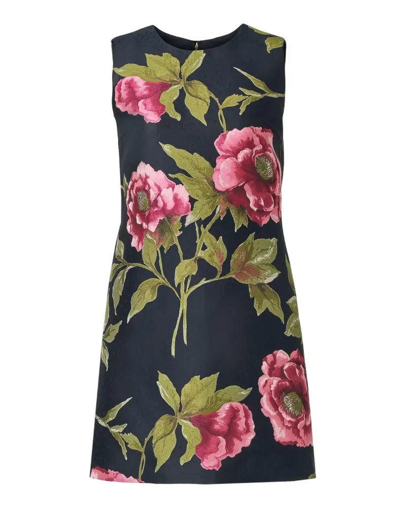 Carolina Herrera New York peony-jacquard shift dress - Blau Blau