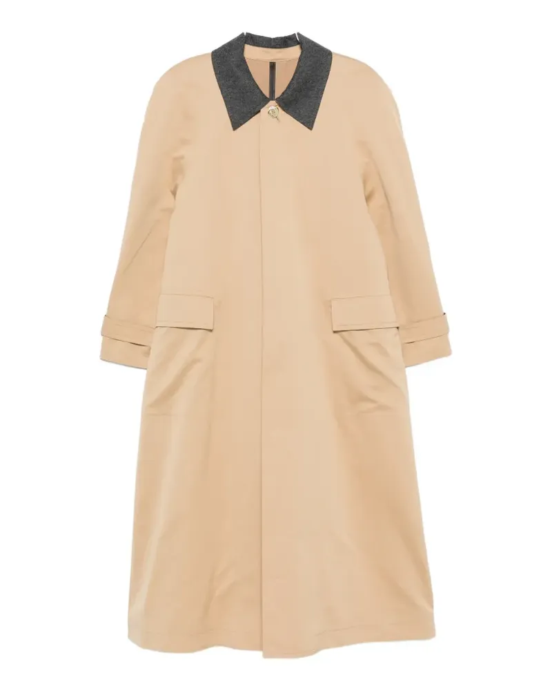 Carven contrasting-collar storm-flap coat - Nude Nude