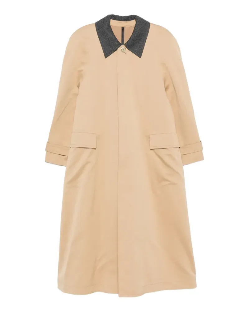Carven Mantel mit Kontrastkragen und Sturmklappe - Nude Nude