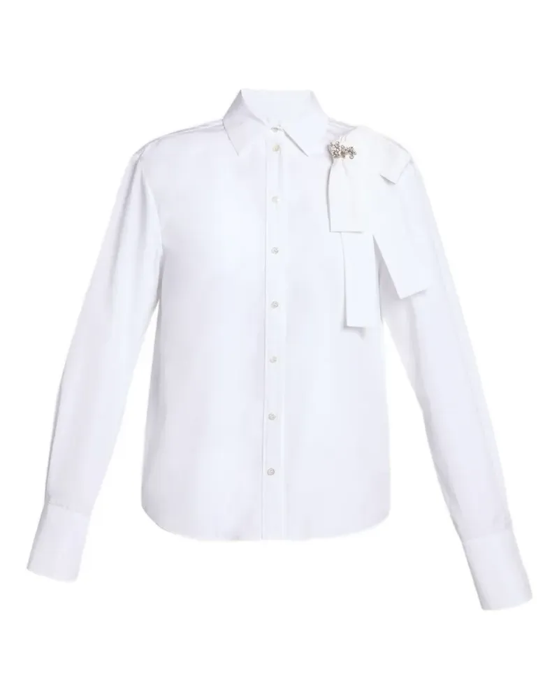 Erdem embellished bow-detail shirt - Weiß Weiß