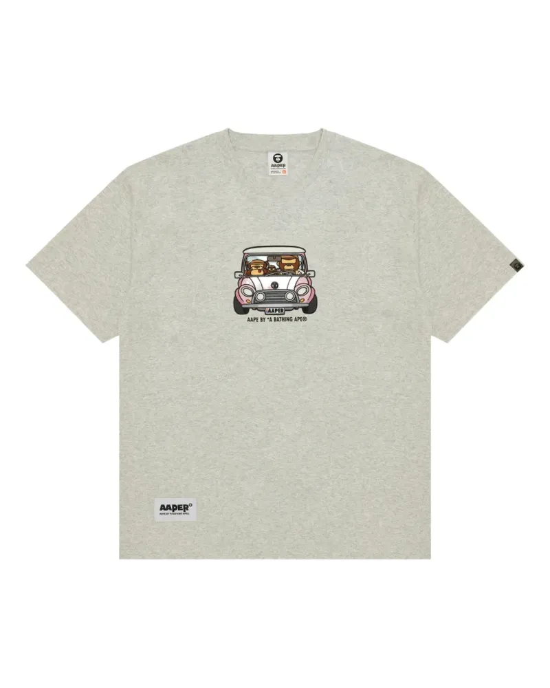 BAPE T-Shirt mit grafischem Print - Grau Grau