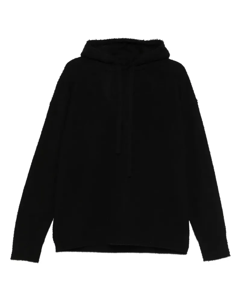 Roberto Collina Hoodie mit ausgefranstem Saum - Schwarz Schwarz