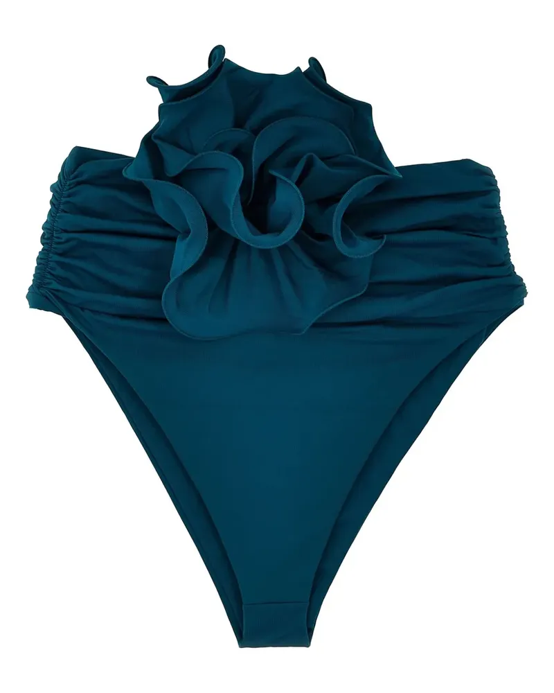 Magda Butrym Bikinihöschen mit Blumendetail - Blau Blau