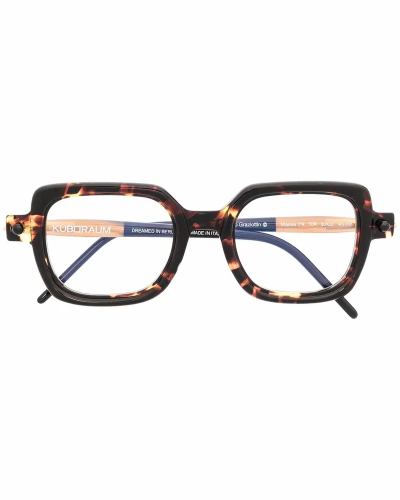 KUBORAUM Eckige Brille in Schildpattoptik - Braun Braun