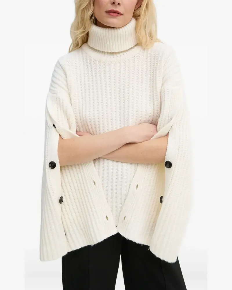 Won Hundred Gerippter Pullover mit Knöpfen - Weiß Weiß