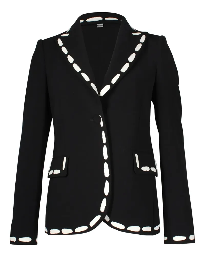 Moschino painted-trim cady blazer - Schwarz Schwarz