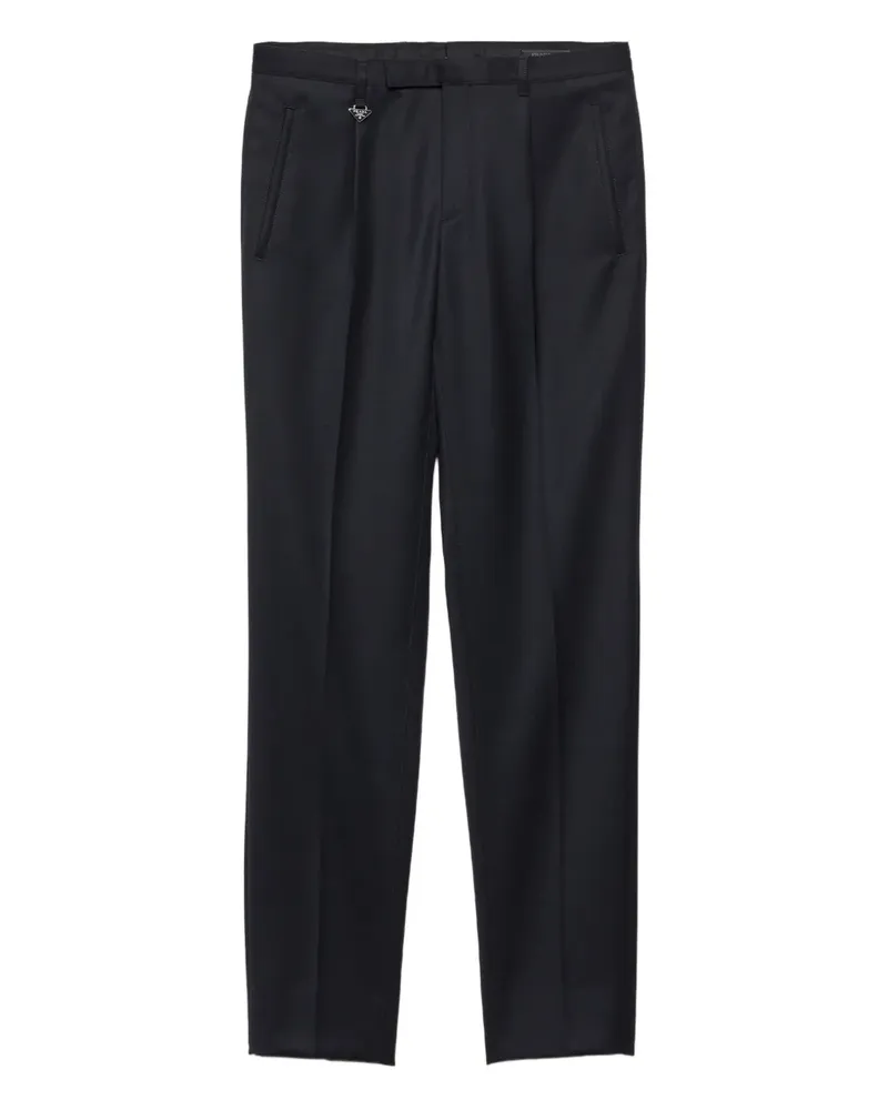 Prada Bundfaltenhose mit Triangel-Logo - Blau Blau