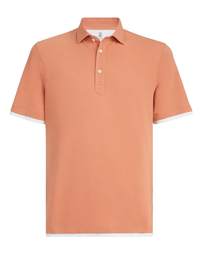 Brunello Cucinelli Poloshirt mit Knopfleiste - Orange Orange