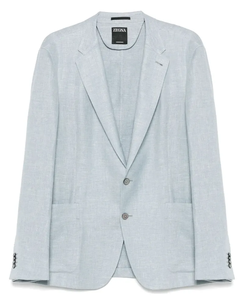 Ermenegildo Zegna Sakko mit Slub-Struktur - Blau Blau
