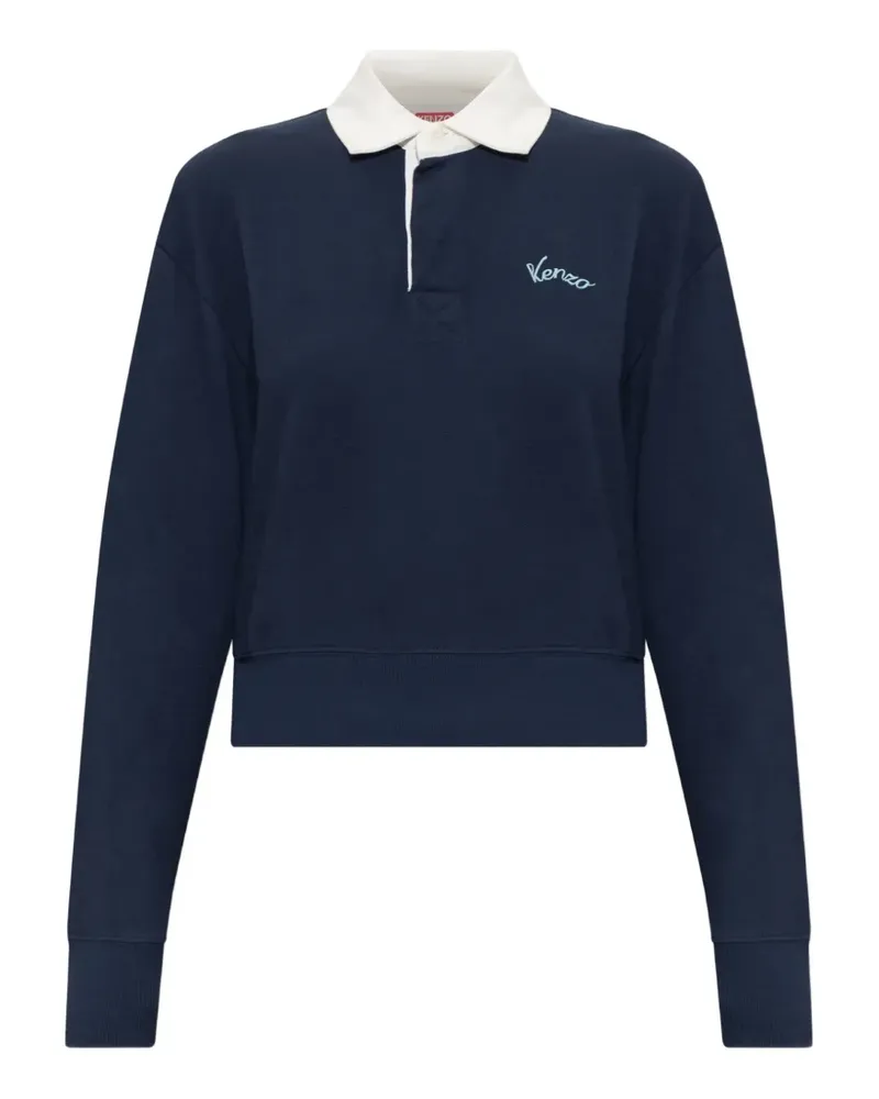 Kenzo Varsity embroidered-logo polo shirt - Blau Blau