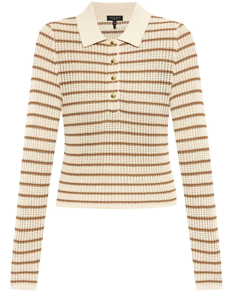 Rag & Bone The Knit Rib Poloshirt - Nude Nude