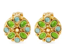 inset-gemstone clip-on earrings