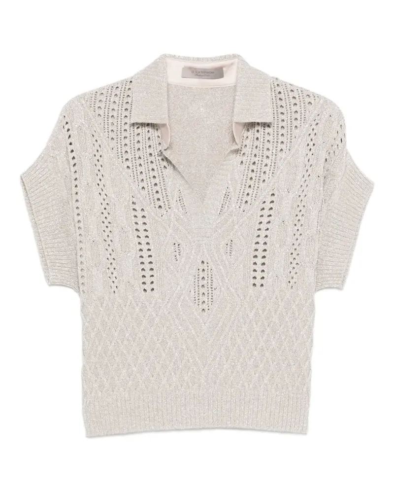 D.EXTERIOR Oberteil mit Lochstrickmuster - Nude Nude