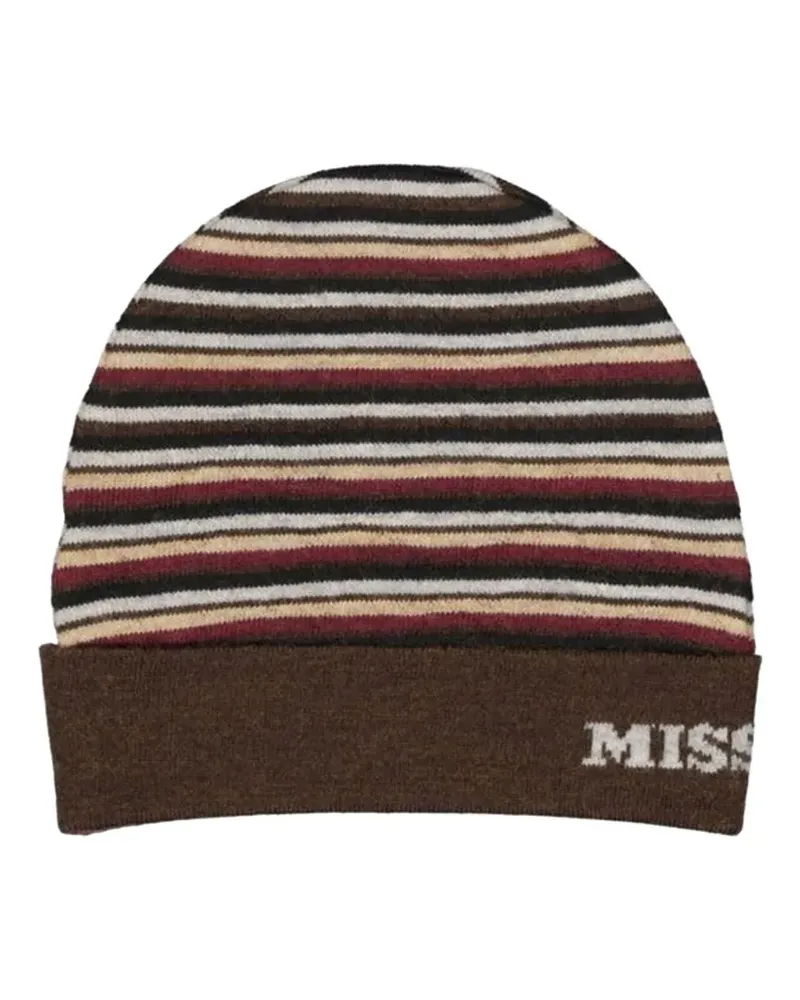 Missoni striped beanie hat - Braun Braun