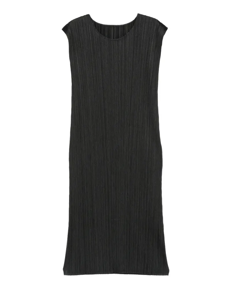 Issey Miyake Ärmelloses Pleats Please Midikleid - Schwarz Schwarz