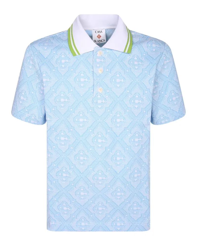 Casablanca Paris Poloshirt aus Monogramm-Jacquard - Blau Blau