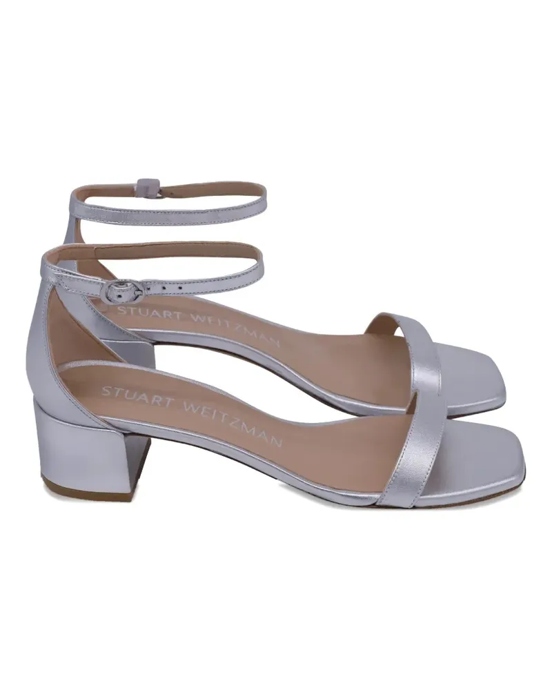 Stuart Weitzman Nudist block-heel leather sandals - Silber Silber