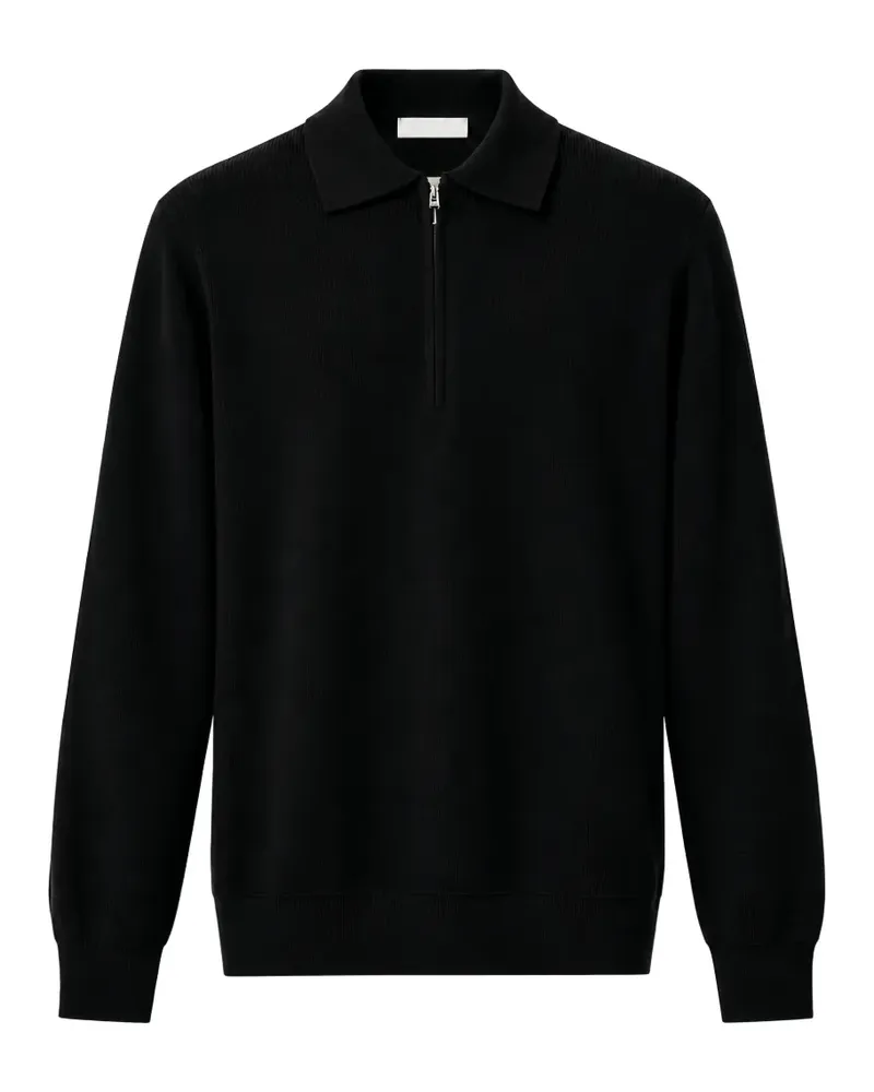 Diktat half-zip long-sleeve polo shirt - Schwarz Schwarz