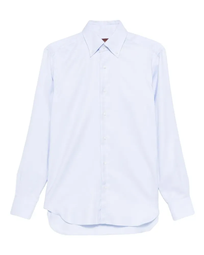 BARBA Button-down-Hemd aus Baumwolle - Blau Blau