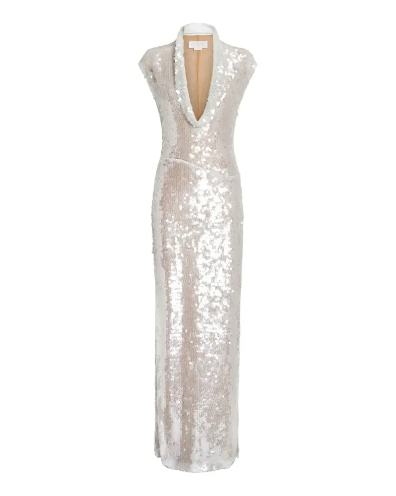 Genny sequin V-neck gown - Silber Silber