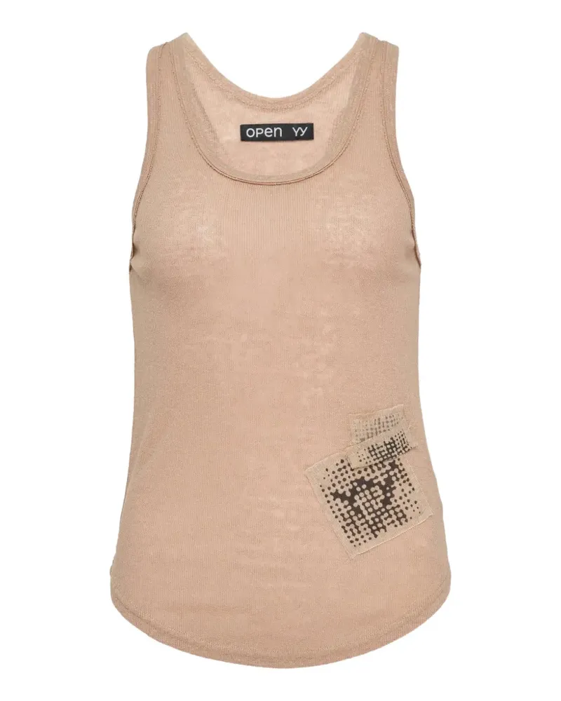 OPEN YY YY Patch tank top - Nude Nude