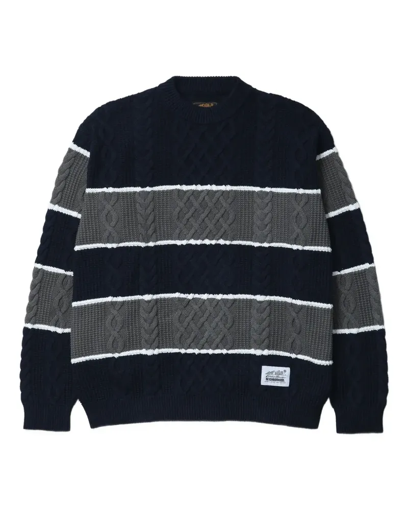 Neighborhood x Eddie Bauer striped cable-knit sweater - Blau Blau