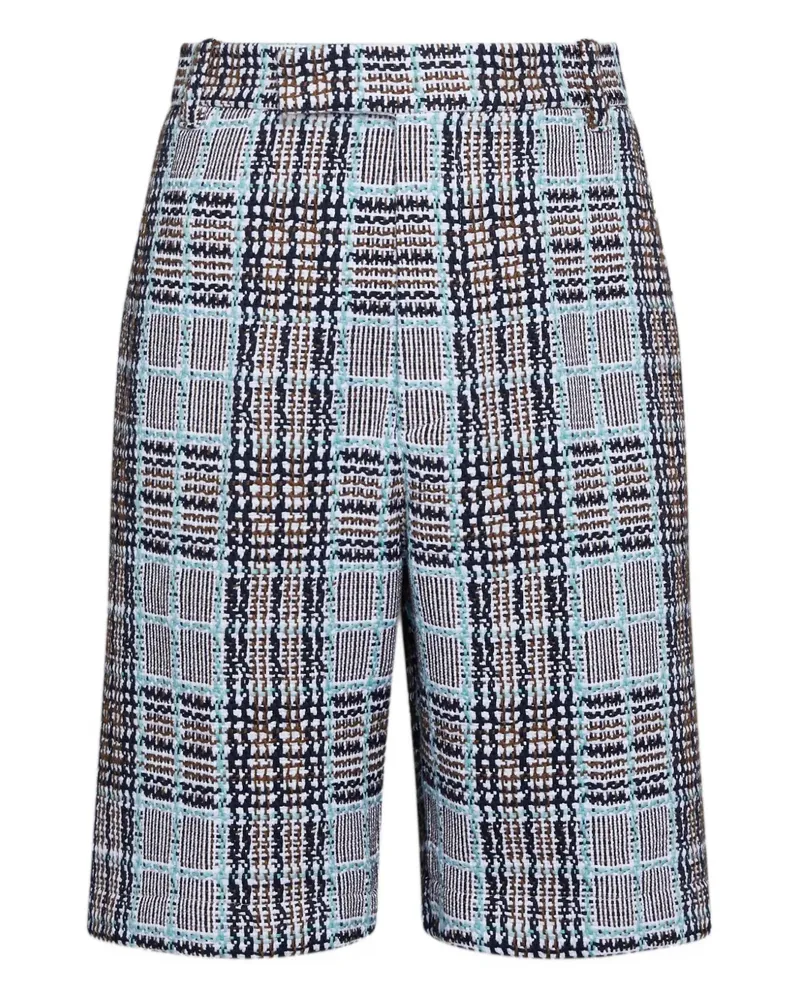 Thom Browne Tweed-Shorts mit Karomuster - Blau Blau