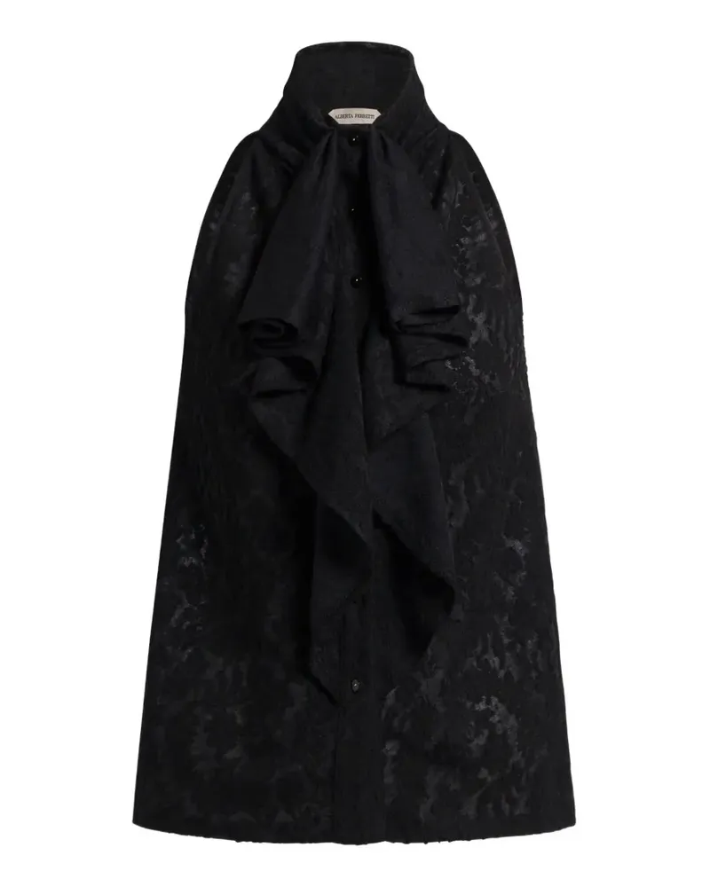 Alberta Ferretti Spitzenoberteil mit Rüschen - Schwarz Schwarz