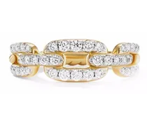 18kt Stax Chain Link Gelbgoldring mit Diamanten