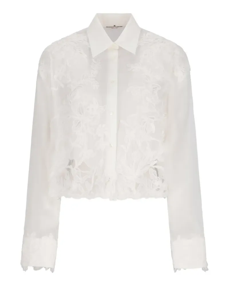 Ermanno Scervino Besticktes Cropped-Hemd - Weiß Weiß