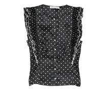 Cropped-Top mit Polka-Dots - Schwarz