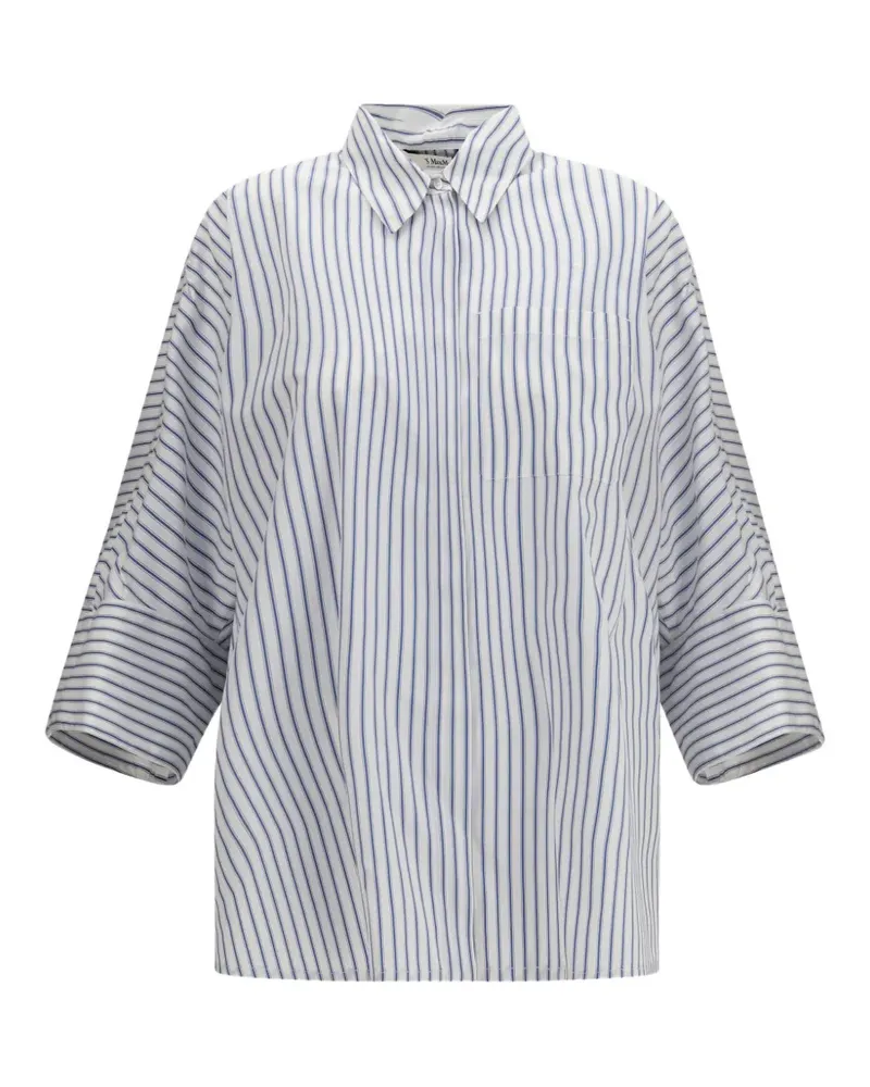 Max Mara Gestreiftes Avenue Hemd - Weiß Weiß