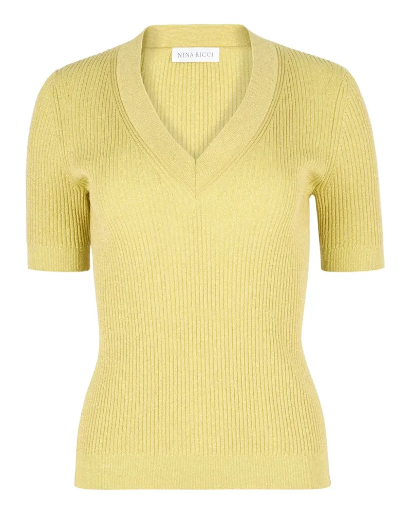 Nina Ricci Strickoberteil mit V-Ausschnitt - Gelb Gelb