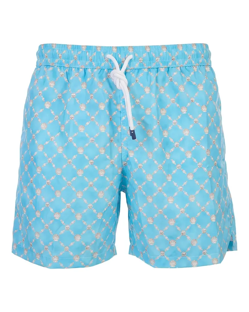 Fedeli shell-print swim shorts - Blau Blau