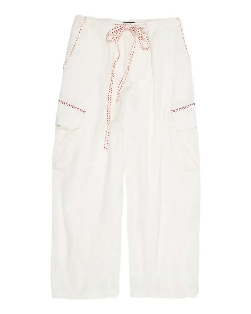 BIMBA Y LOLA Cargohose mit Kontrastnähten - Weiß Weiß
