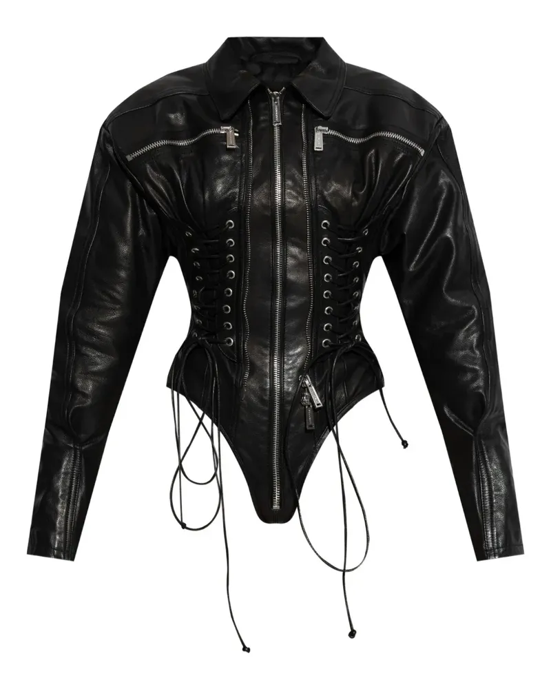 Dsquared2 Ducati x D2 Jacke mit Schnürung - Schwarz Schwarz