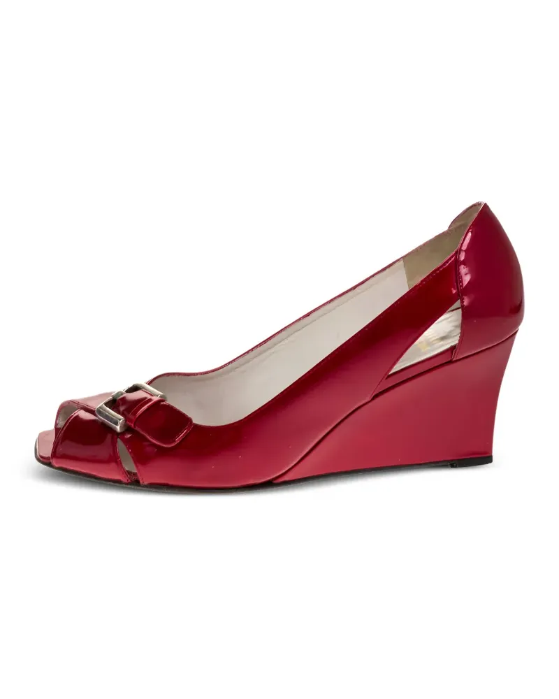 Stuart Weitzman Zehenfreie Pumps mit Schnallendetail - Rot Rot