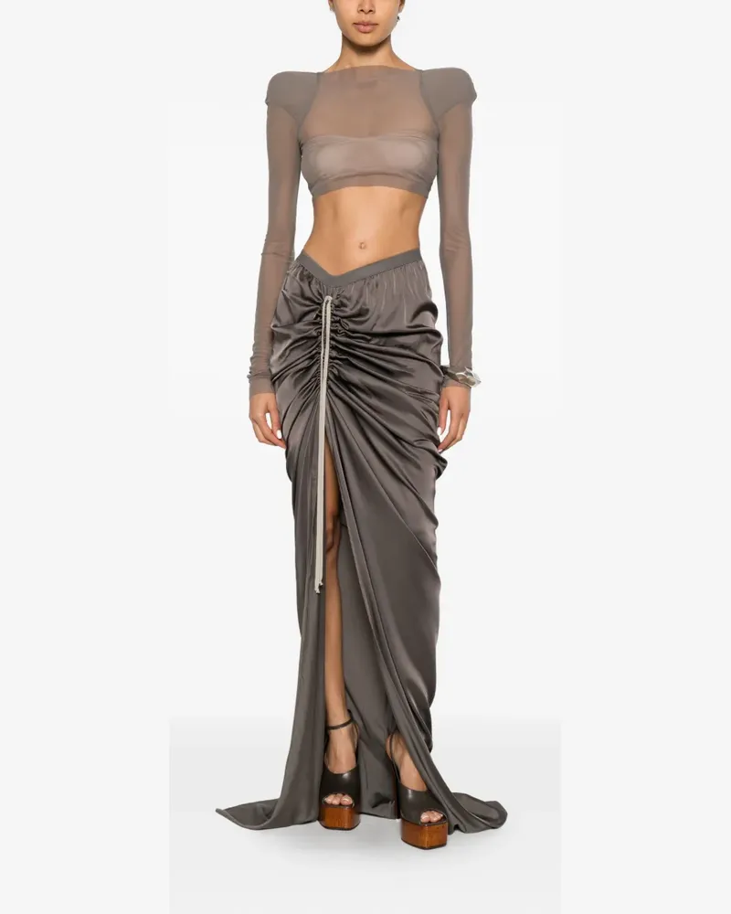 Rick Owens Helm structured-shoulder crop top - Grau Grau