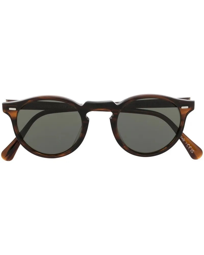 Oliver Peoples Runde Gregory Sonnenbrille - Braun Braun