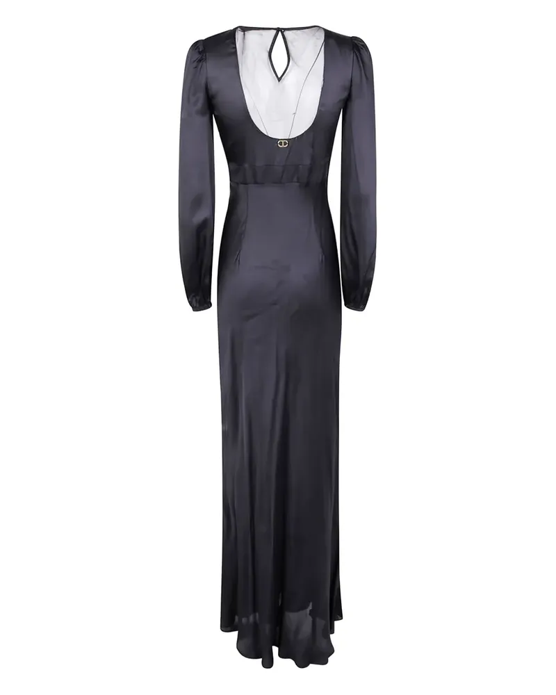 Twin-Set Verziertes Kleid mit langen Ärmeln - Schwarz Schwarz