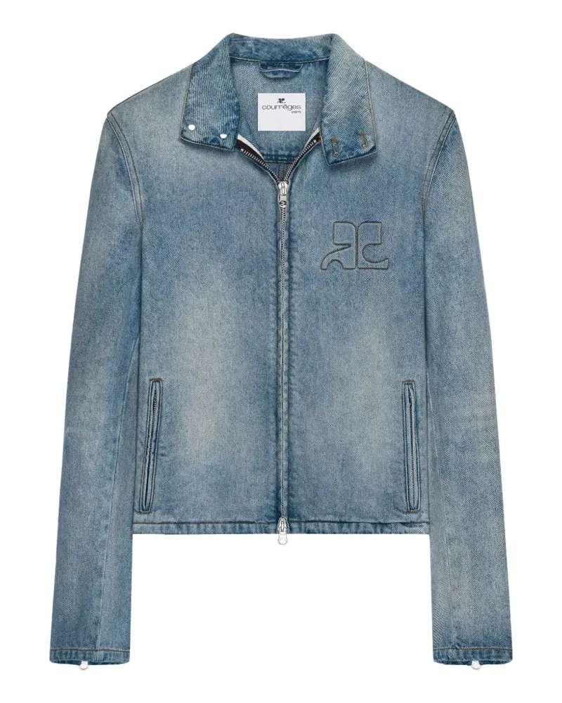 Courrèges City Shadow Jeansjacke mit Stehkragen - Blau Blau