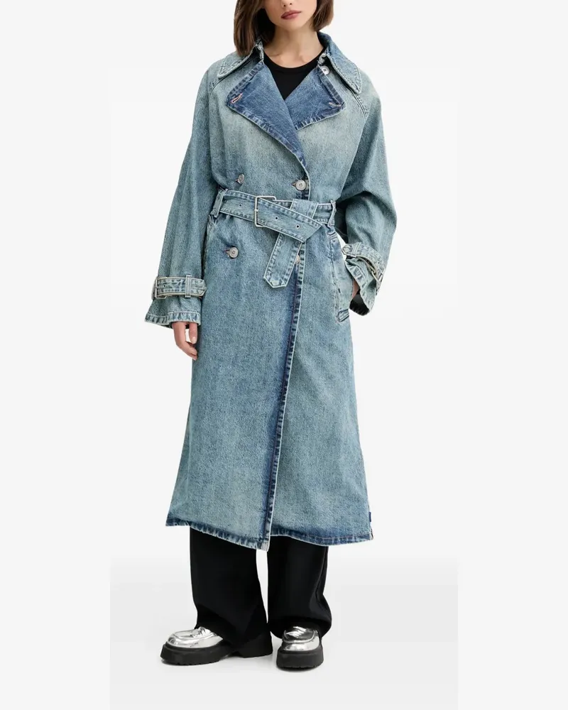 HUGO BOSS belted double-breasted coat - Blau Blau