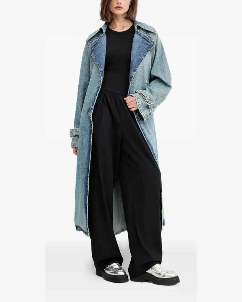 HUGO BOSS belted double-breasted coat - Blau Blau