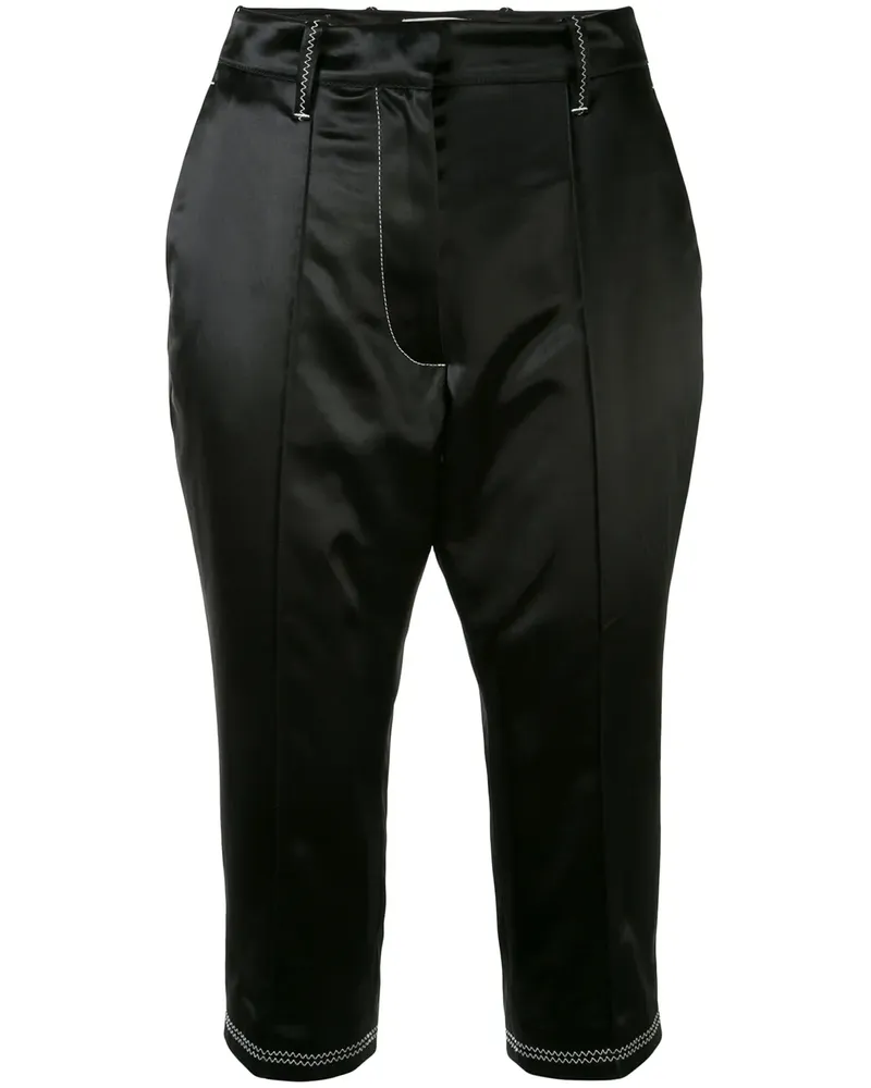 Marine Serre Klassische Cropped-Hose - Schwarz Schwarz