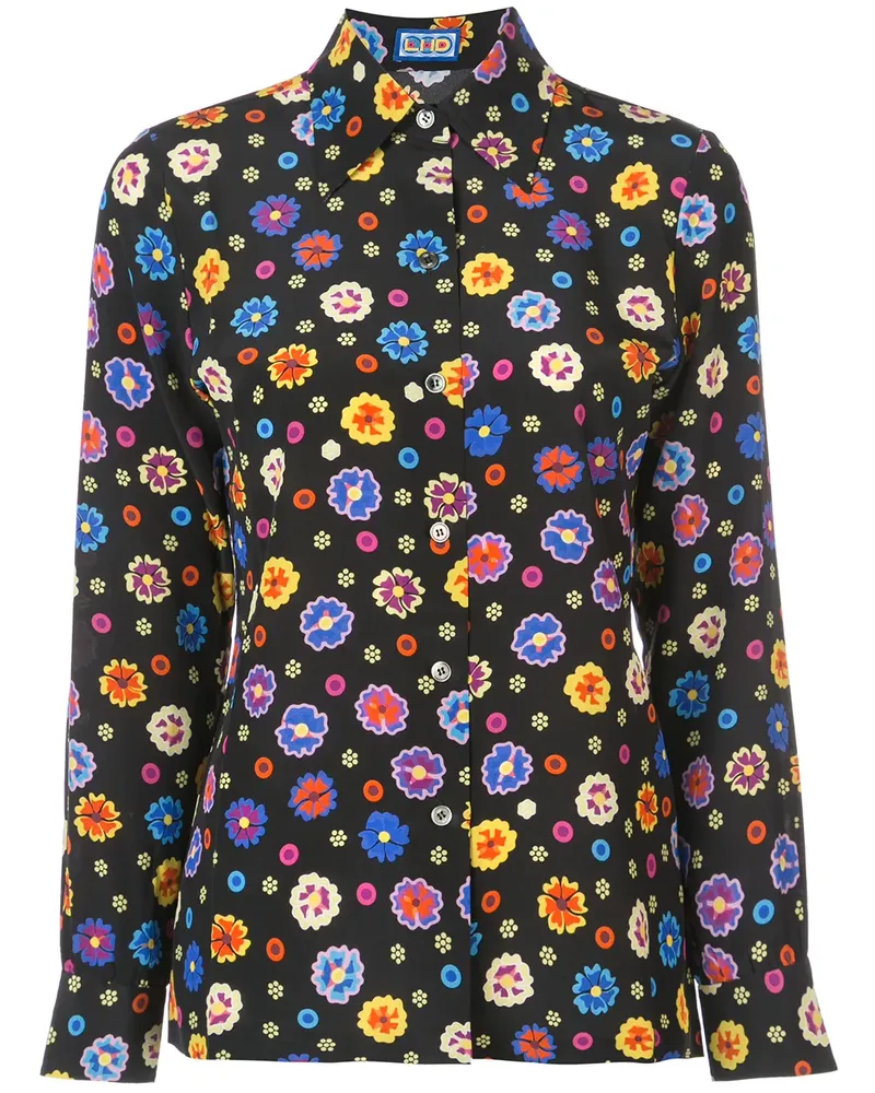 LHD Hemd mit Blumen-Print - Schwarz Schwarz