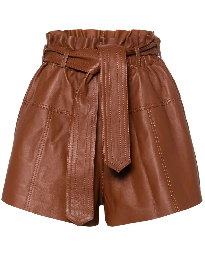 Zimmermann Harmony Shorts aus Leder - Braun Braun