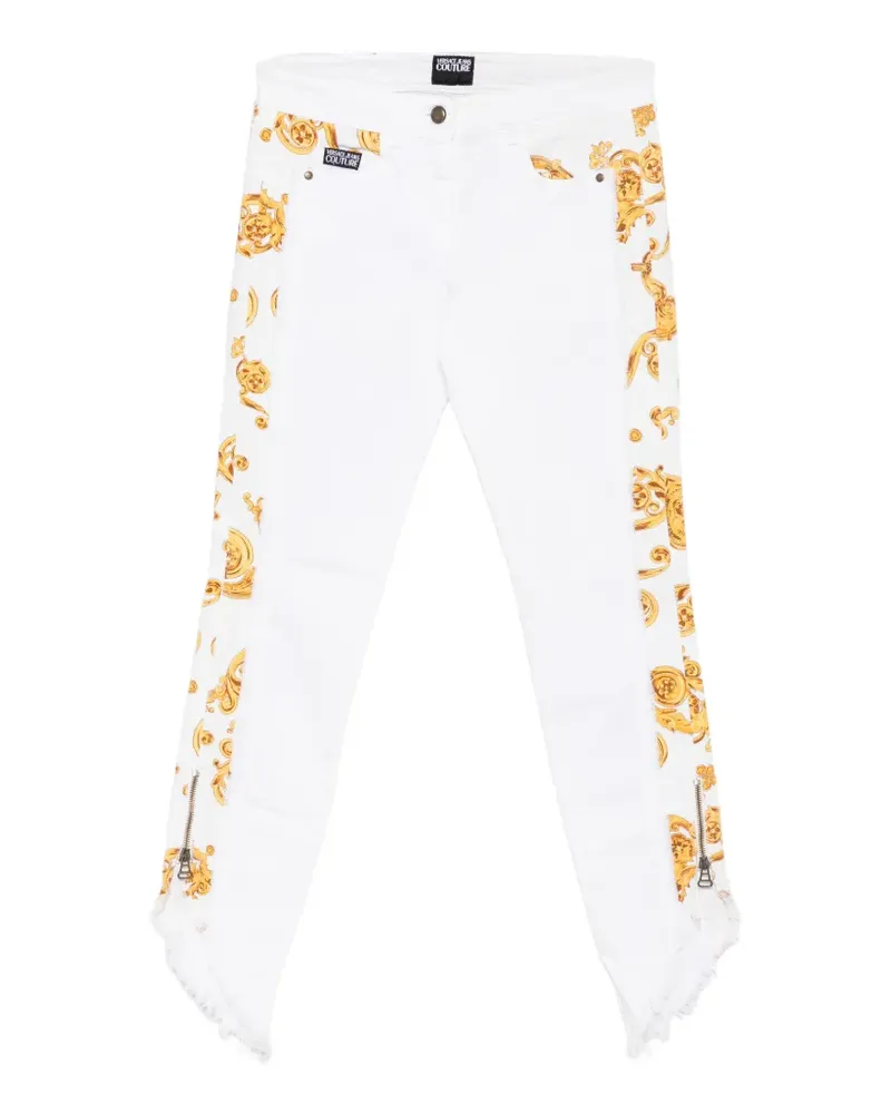 Versace Jeans Jeans mit Barock-Print - Weiß Weiß
